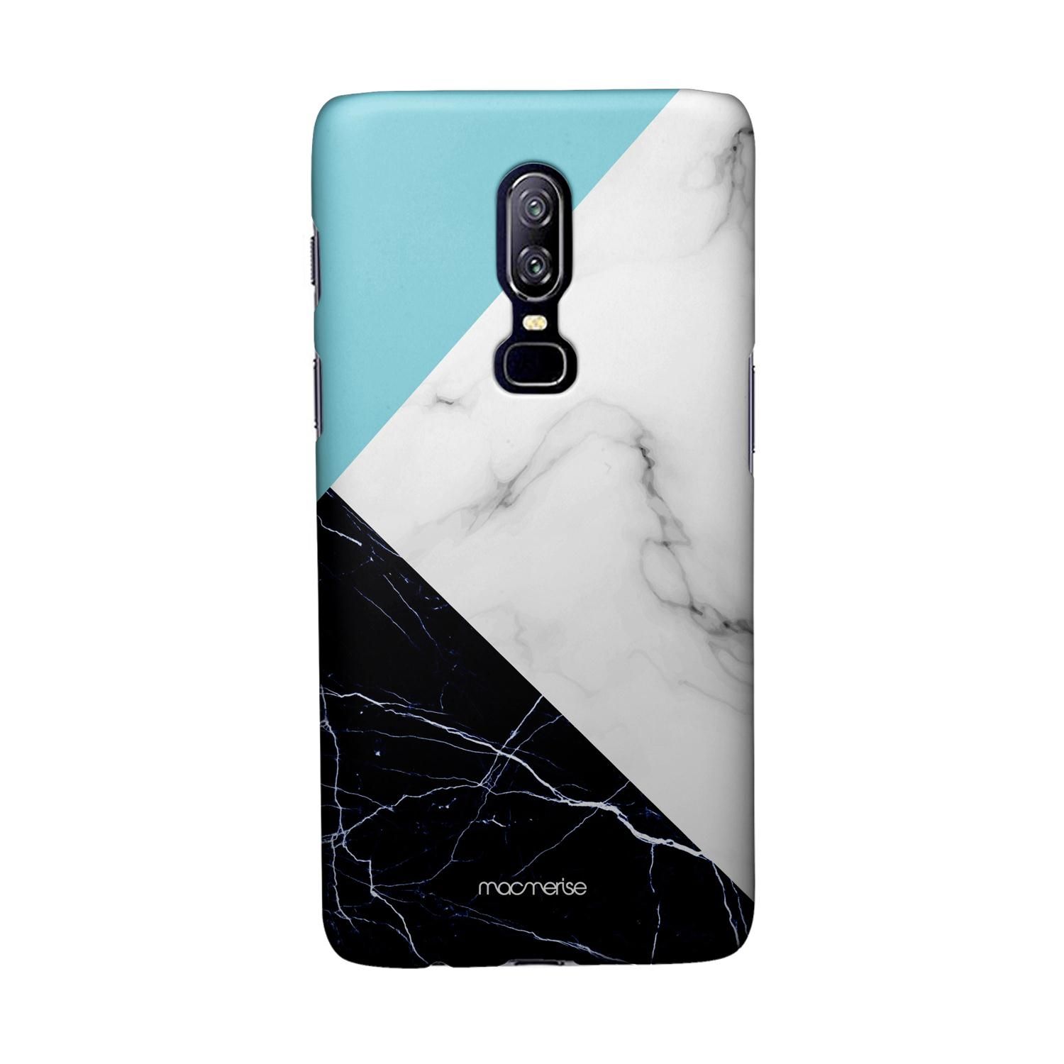 Marble Triangles Blue - Sleek Case for OnePlus 6