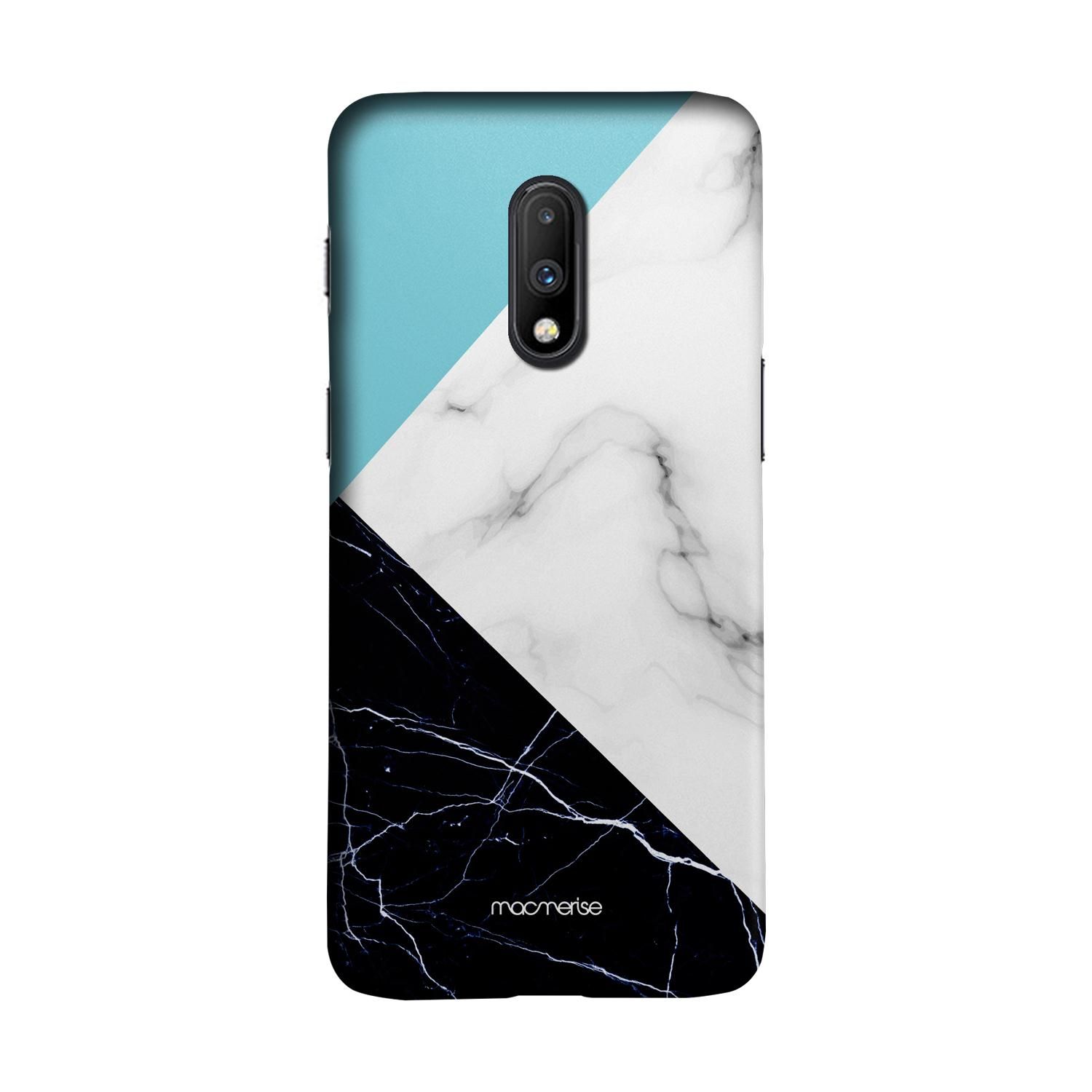 Marble Triangles Blue - Sleek Case for OnePlus 7