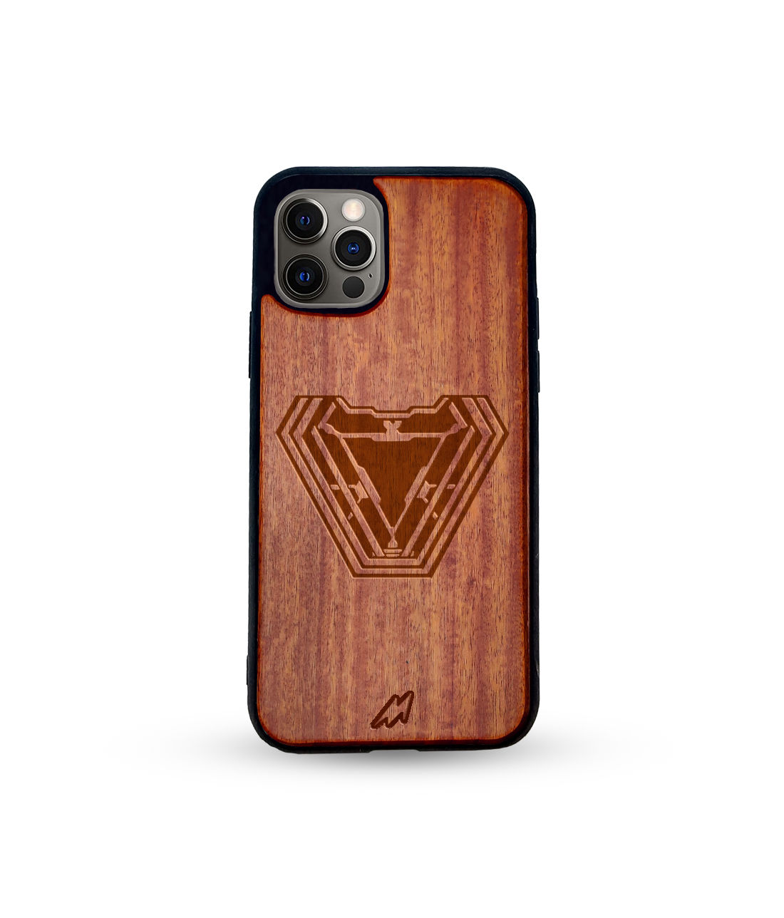 Iron Man Infinity Arc Reactor - Dark Shade Wooden Phone Case for iPhone 12 Pro