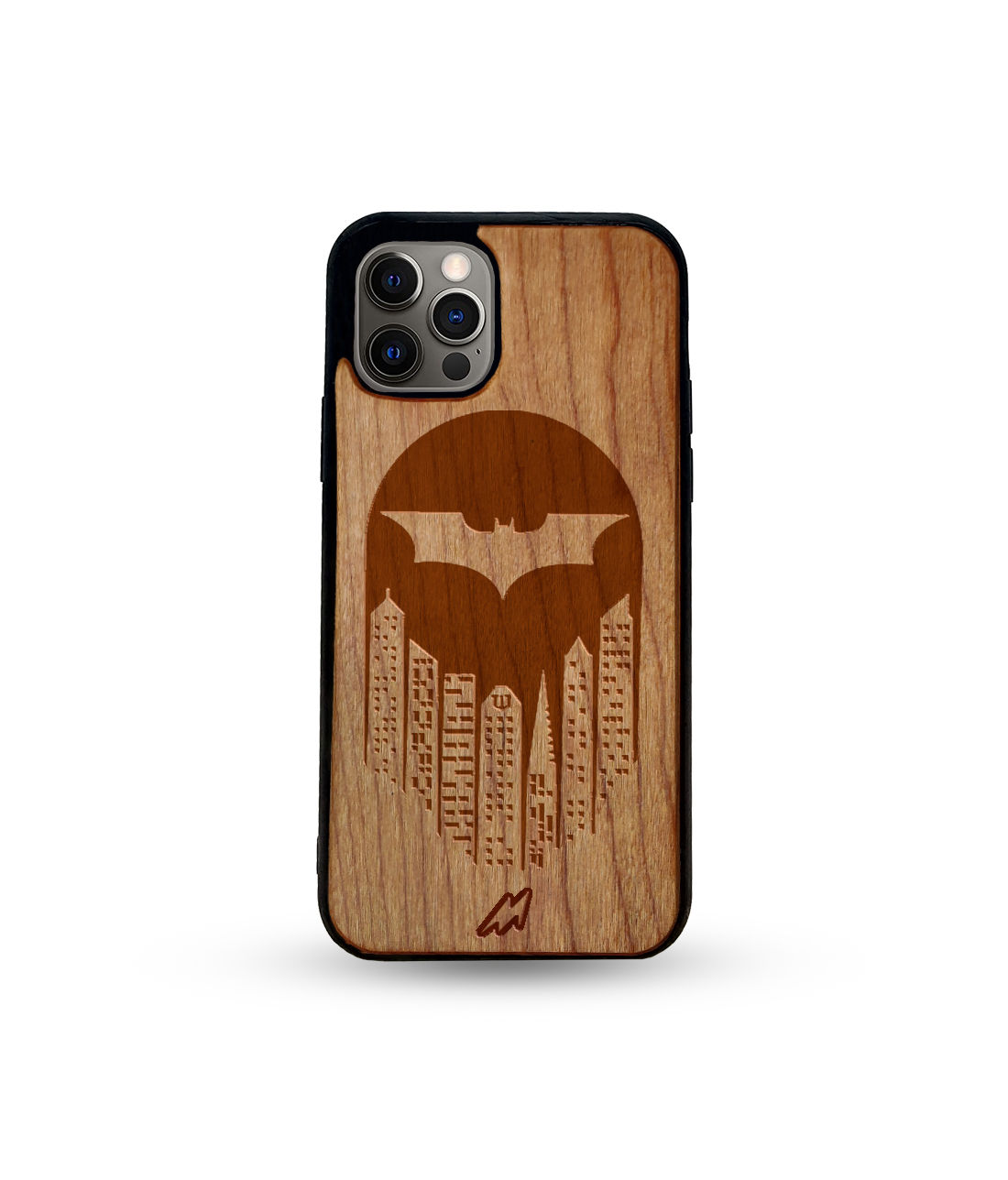 Bat Signal - Light Shade Wooden Wooden Phone Case for iPhone 12 Pro