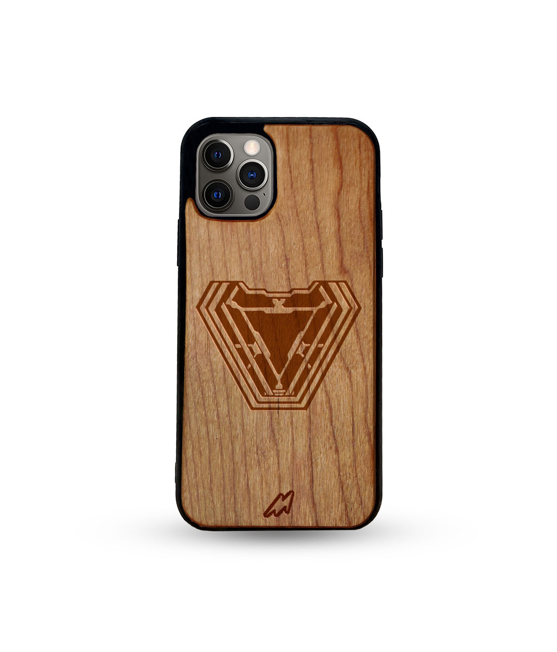 Iron Man Infinity Arc Reactor - Light Shade Wooden Wooden Phone Case for iPhone 12 Pro