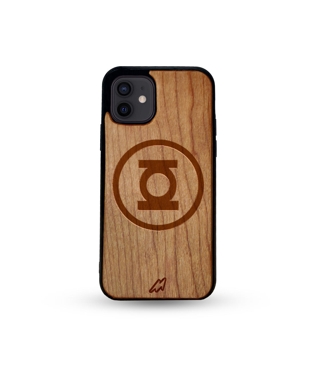 Logo Green Lantern - Light Shade Wooden Wooden Phone Case for iPhone 12