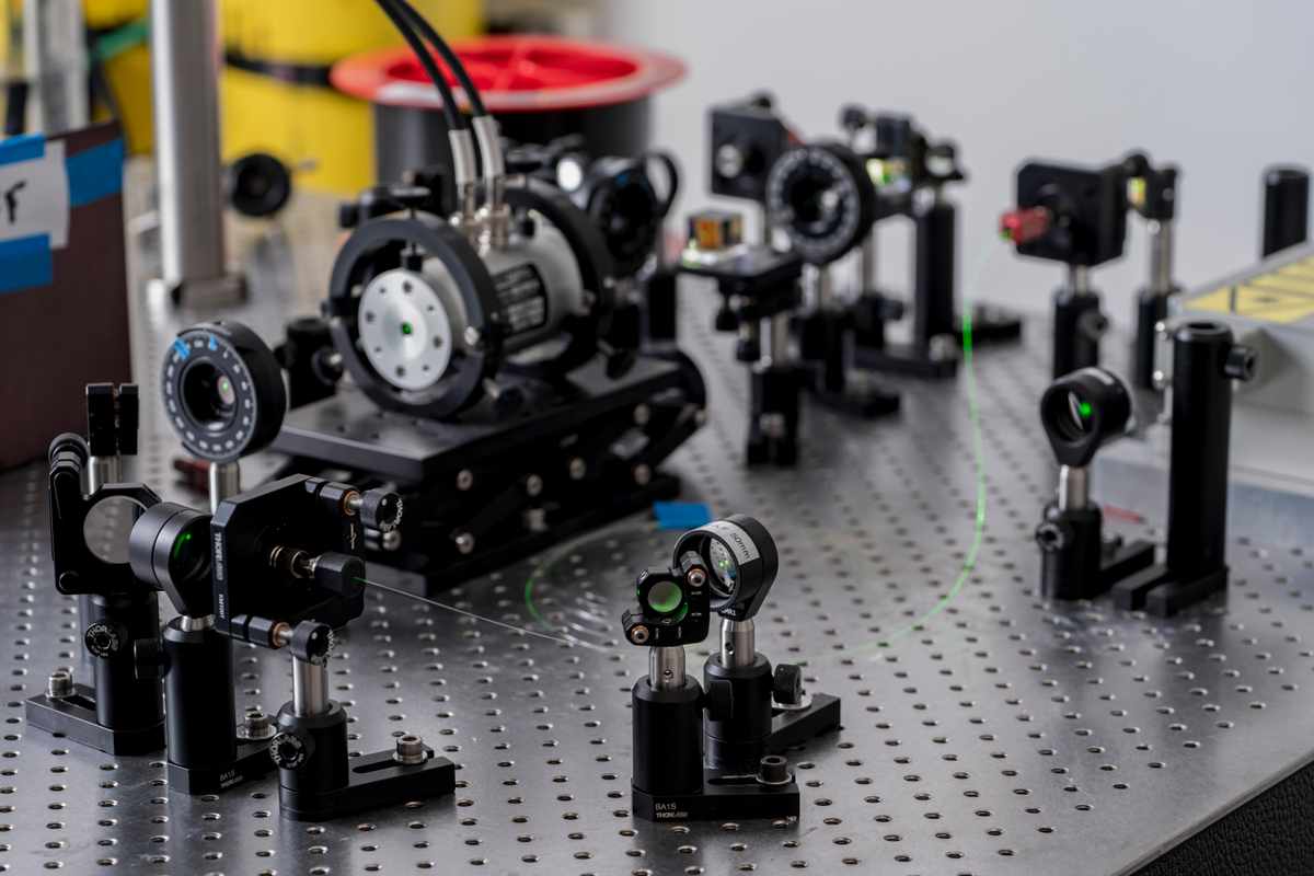 Song Hu invented multi-parametric photoacoustic microscopy, which enables simultaneous imaging of blood perfusion, oxygenation and flow at the microscopic level.  (Whitney Curtis photo)