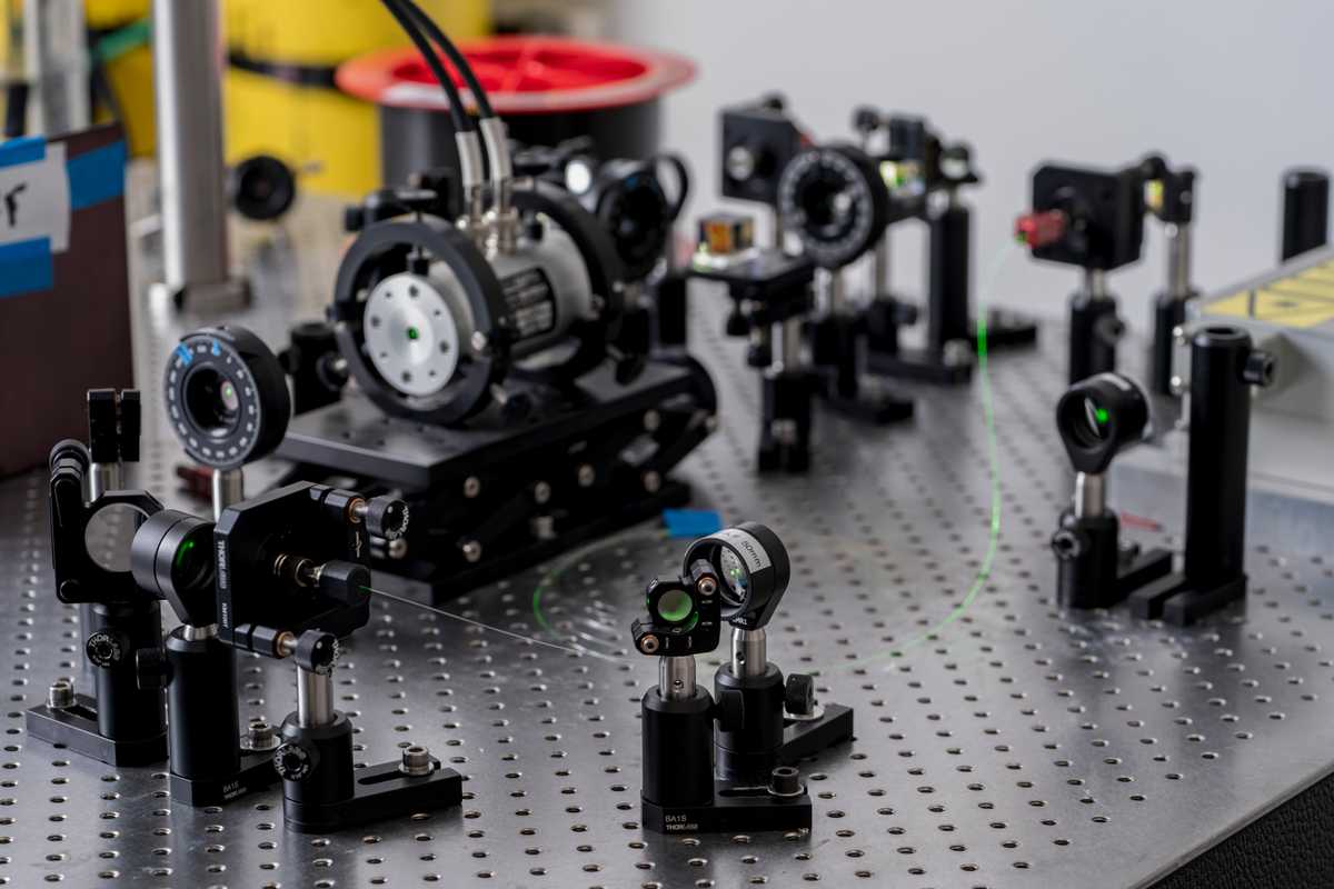 Song Hu invented multi-parametric photoacoustic microscopy, which enables simultaneous imaging of blood perfusion, oxygenation and flow at the microscopic level.  (Whitney Curtis photo)