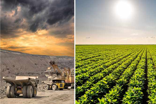 A new approach developed by Feng Jiao and collaborators can convert nitric oxide, a harmful waste gas emitted by mining and other industrial processes, into valuable nitric acid, which is used in everyday applications from fertilizer production to metal processing. (Photos: iStock)