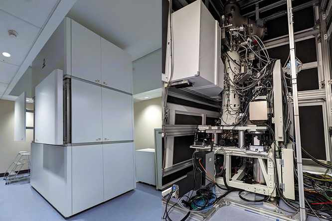 The GRAND ARM 2 microscope, located on the lower level of Scott Rudolph Hall, will allow researchers to visualize materials at the atomic scale.