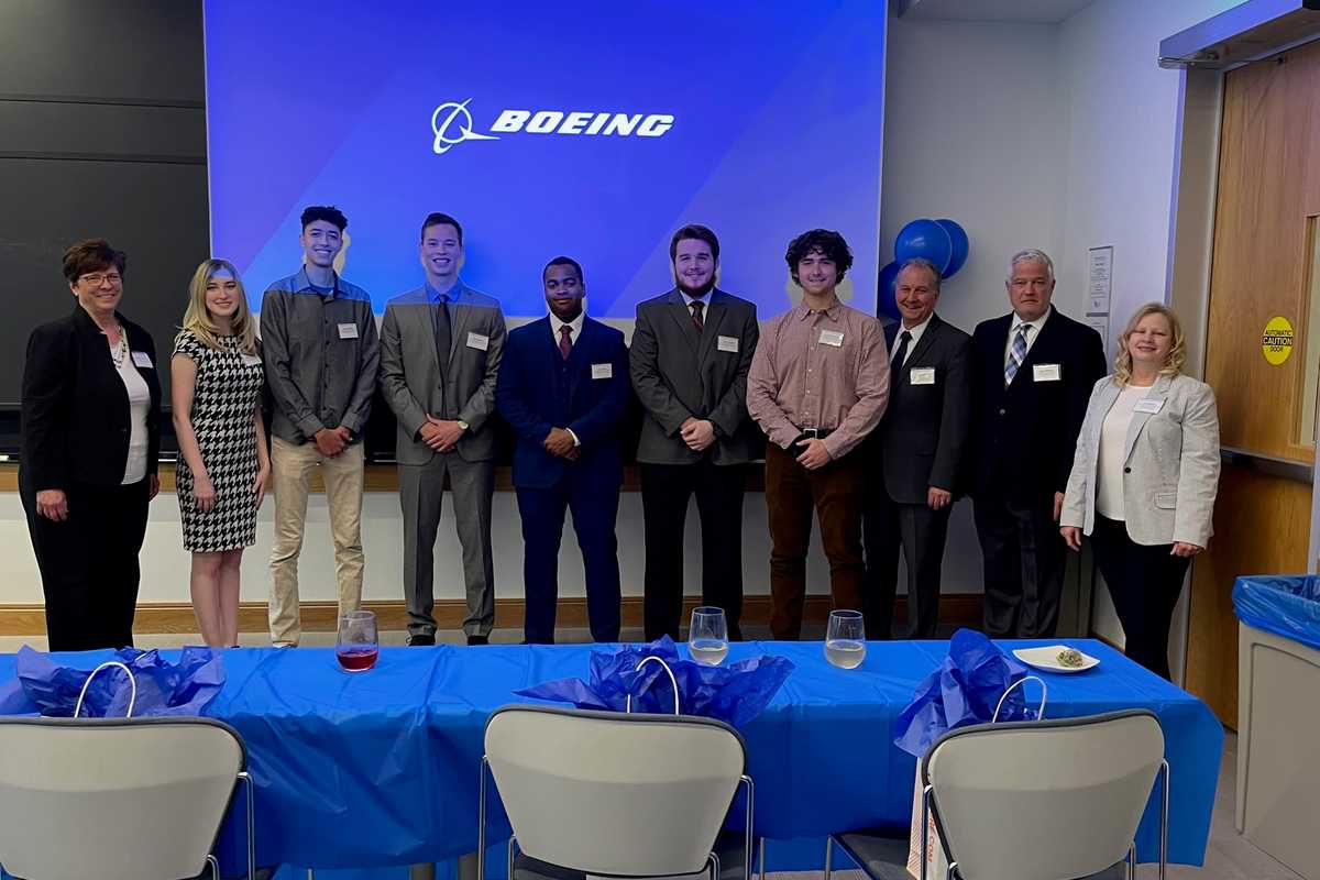Caption: Seven students in the McKelvey School of Engineering have been selected to participate in The Boeing Co.’s new Accelerated Leadership Program. (Credit: Kelli Delfosse)