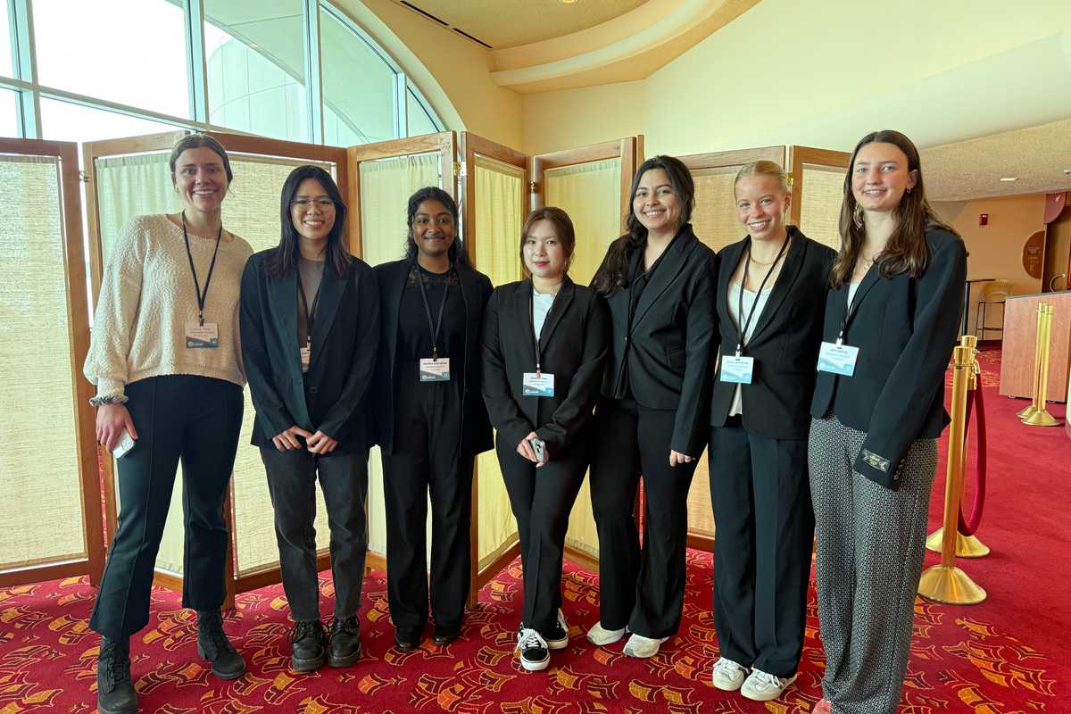 (From left)  Lindsey Feeley, Grace Duong, Naomika Raveendran, Soyoung Park, Paloma Santiago, Sally Carrington, Kate Martin (Credit: Grace Duong)