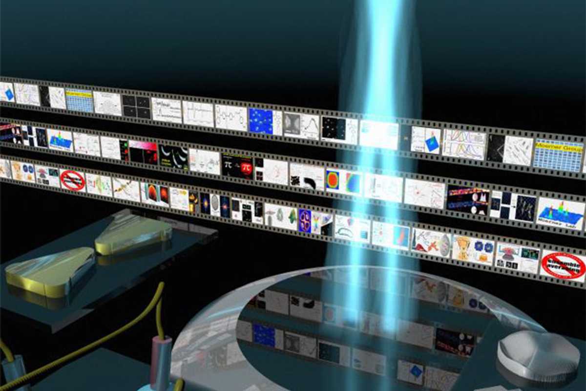 Throughout three decades of single-molecule spectroscopy, the Moerner group has developed many technologies for studying single molecules (foreground, from left: bowtie nanoantenna, anti-Brownian electrokinetic trap, and engineered phase masks and point spread functions). While the subjects of these studies are tremendously diverse (background filmstrips: top, 1–12 middle, 13–25 and bottom, 26–38 ), they share one critical feature: there is “no ensemble averaging.” This virtual special issue was organized by Guest Editors Julie S. Biteen, Matthew D. Lew, and Katherine A. Willets. (Image: Matthew Lew)