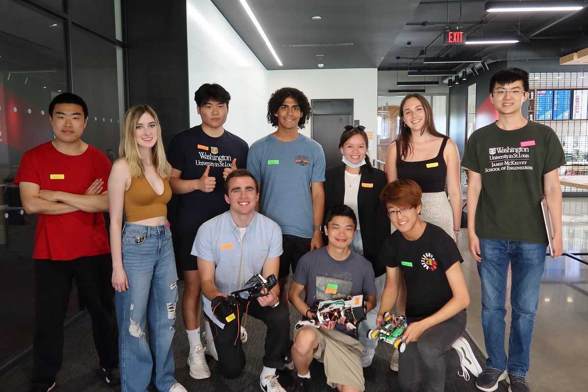 Members of WashU Robotics at their spring Opening Showcase. Courtesy of WashU Robotics Club.