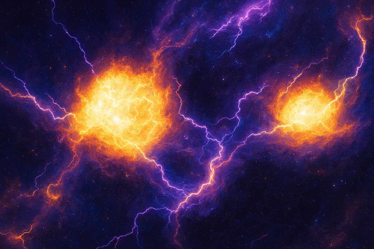 Fluorescent image shows the electrochemical effect of protein assemblies.