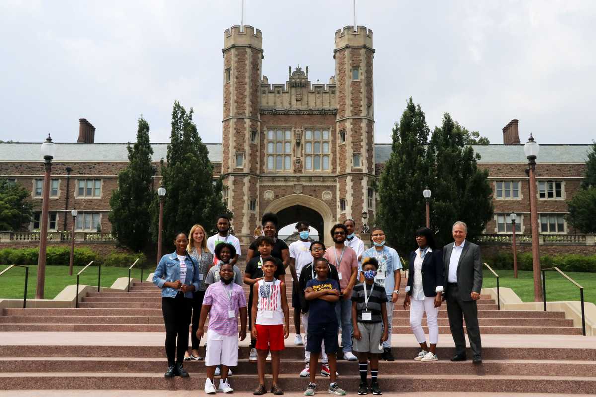 WashU and the BrightPath STEAM Academy hosted 15 students in-person and nearly 300 students virtually for the day-long event.