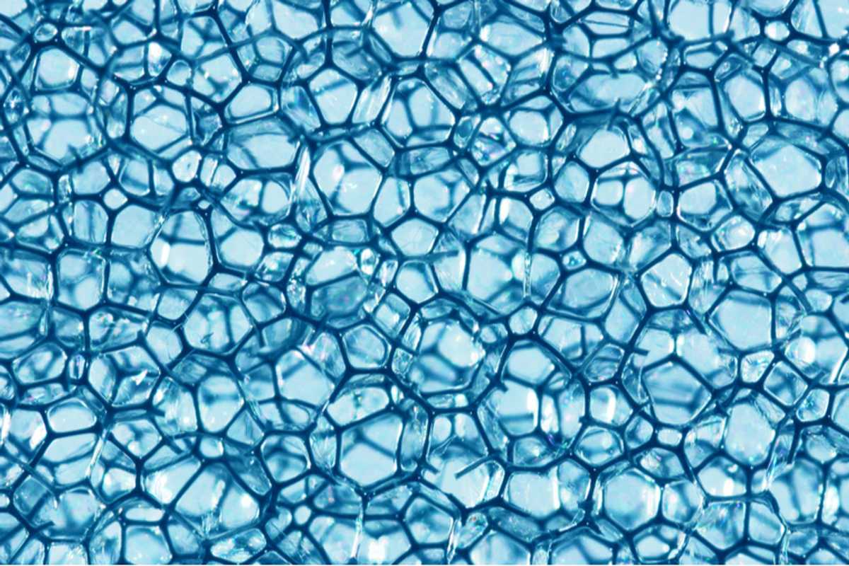 Extreme close-up of a foam material. (Image: Shutterstock)