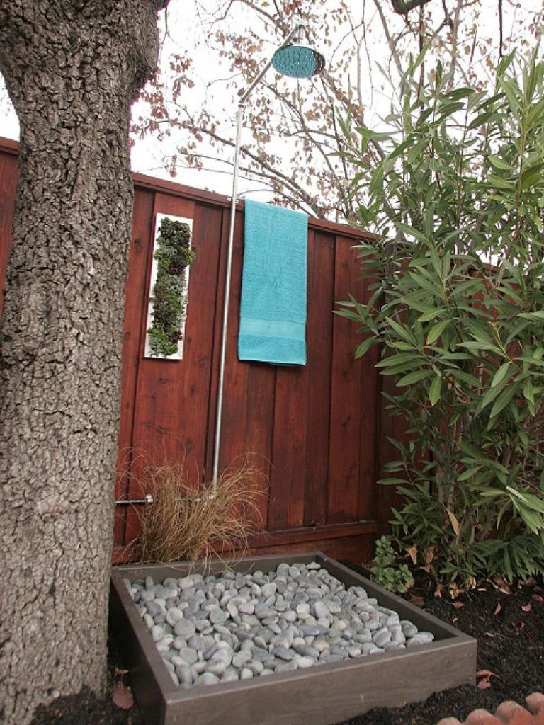 Gravel drainage outdoor shower in tallahassee