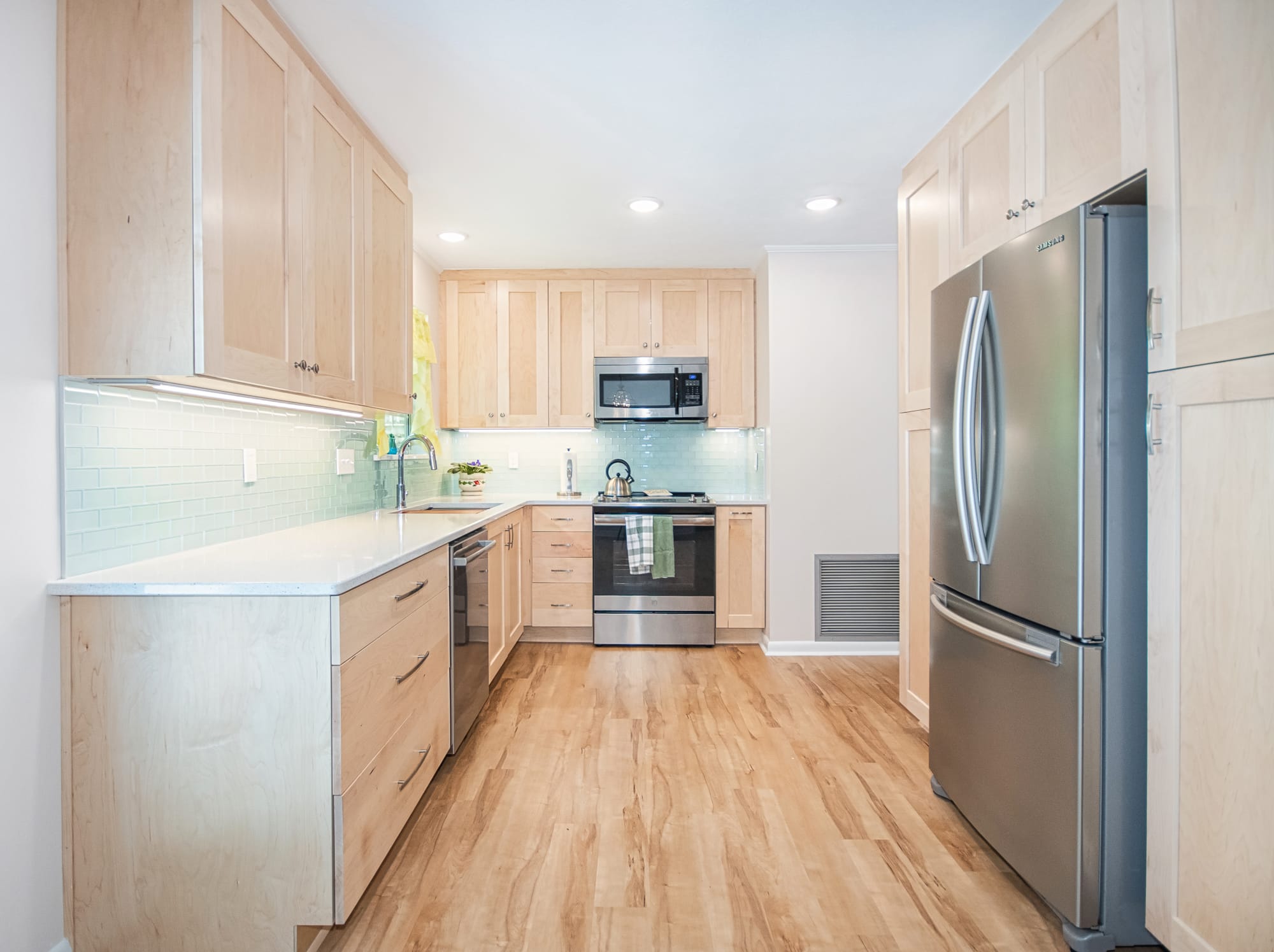 KitchenRemodel-sm-1 Natural Maple Tall Pantry Cabinets Kitchen Cabinets