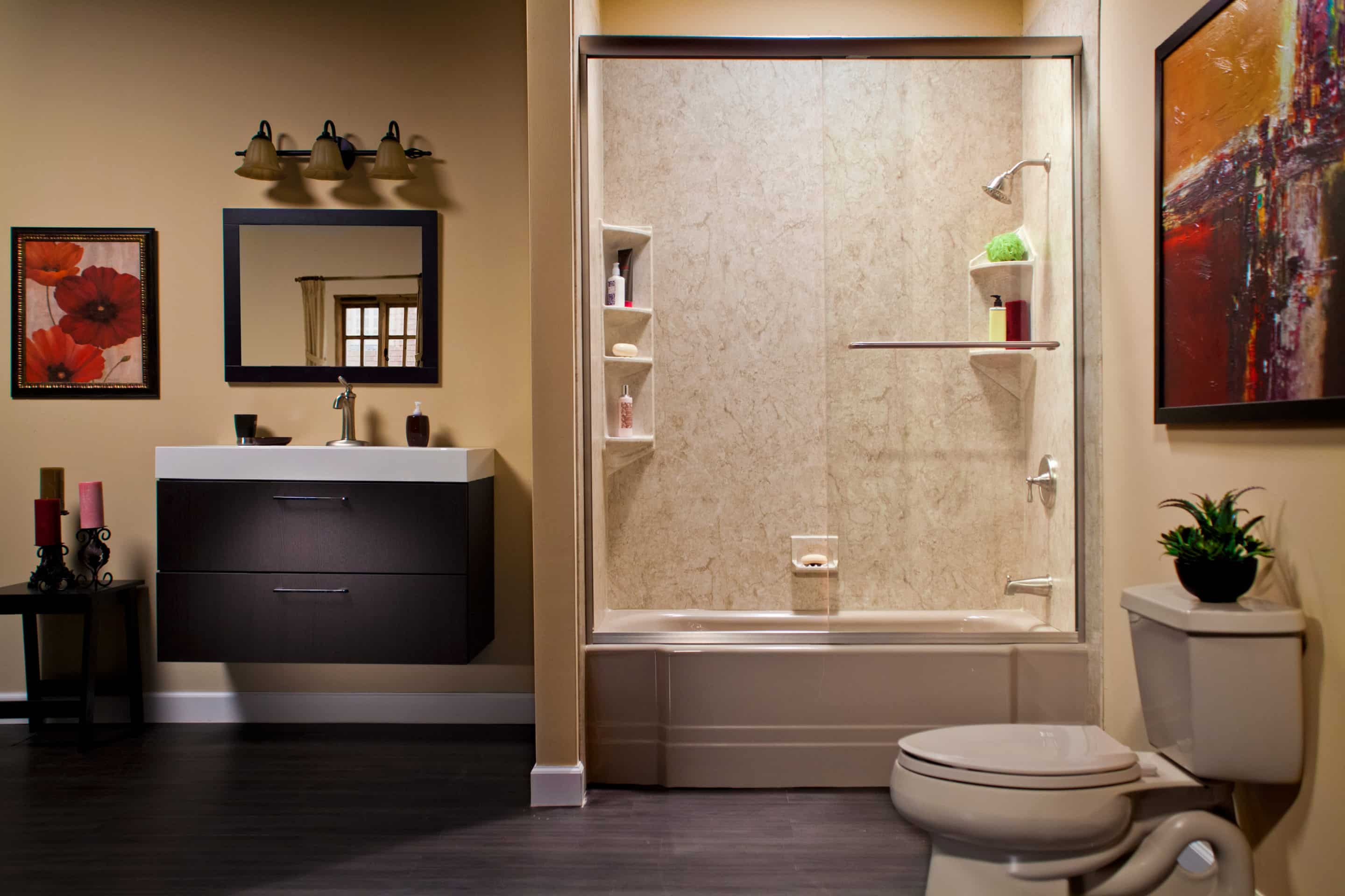 Sandbar_Pia_Bath_with_Brecchia_Smooth_Walls_and_Brushed_Nickel_Photo1_IMG_0827_HR_bp-880 (1) Brechia Shower Panel