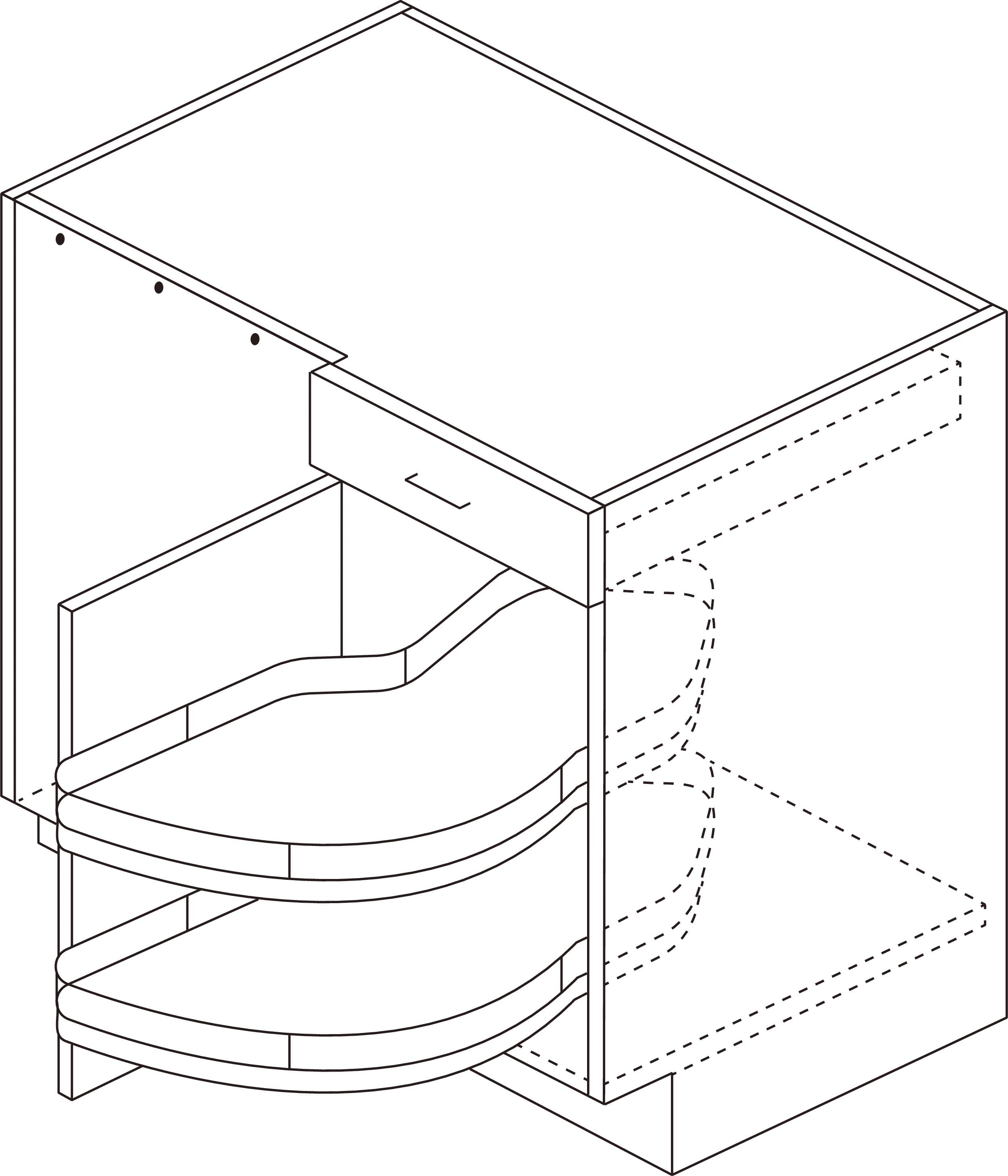 Corner swing out with drawer Corner Swing out with drawer