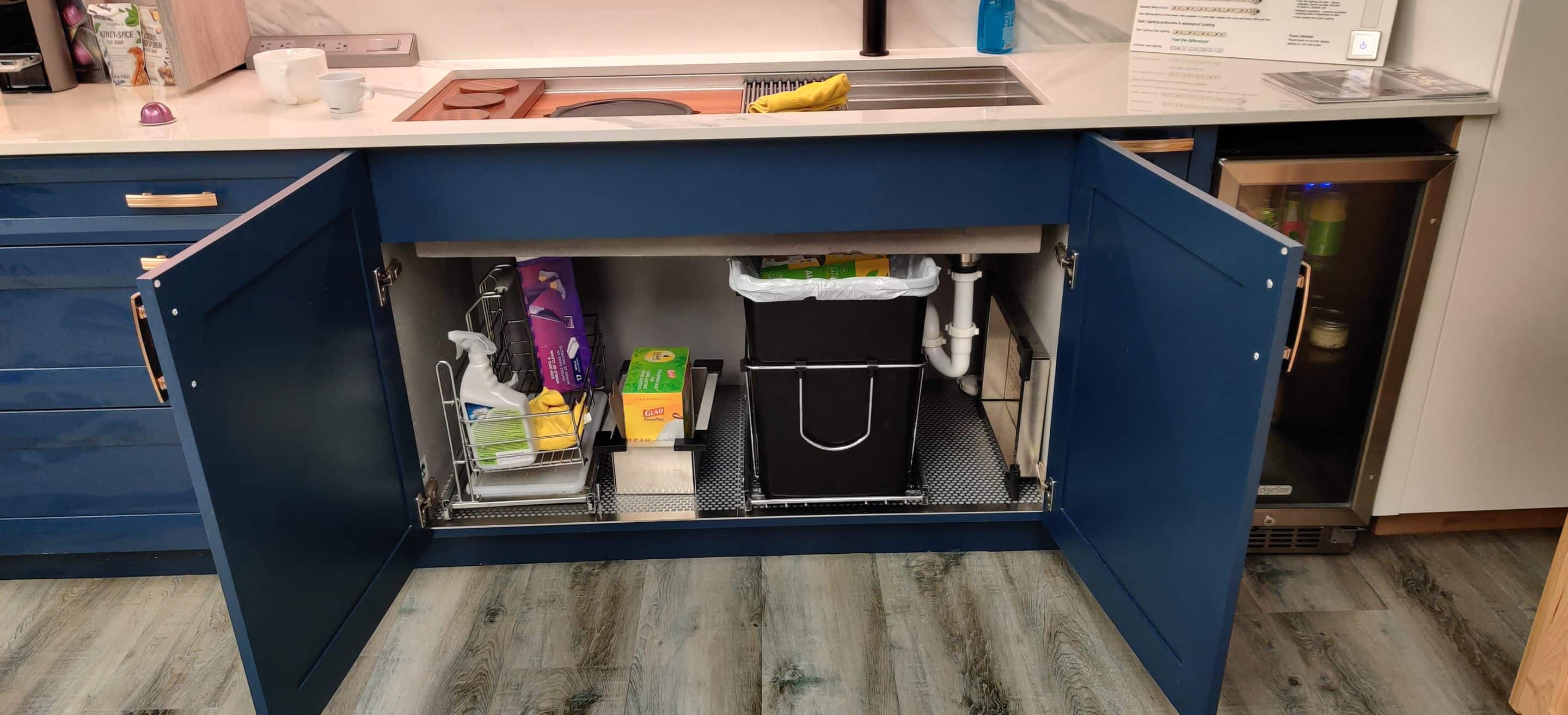 Kitchen sink cabinet open Kitchen sink cabinet open