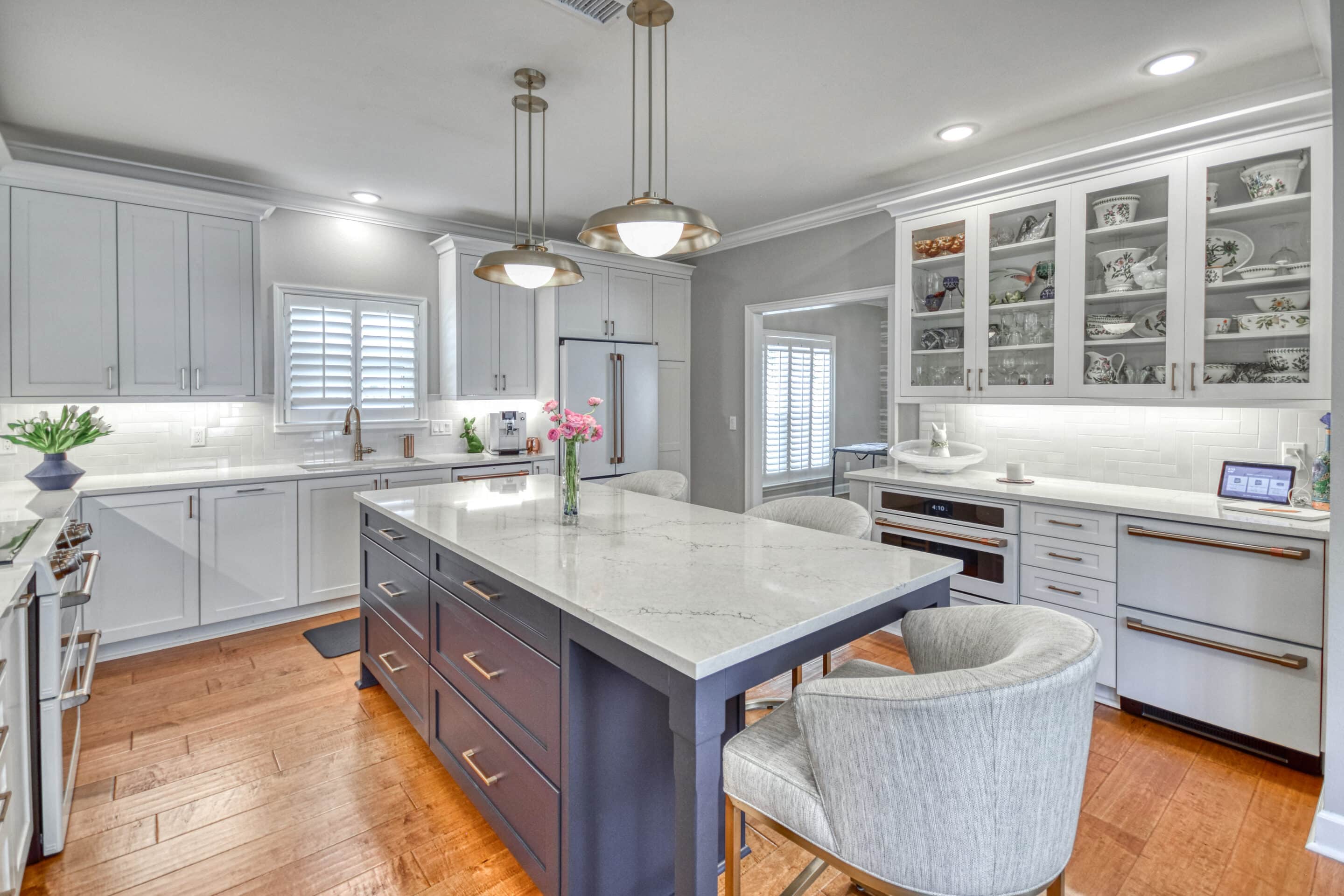 blue and white kitchen Kitchen update