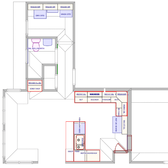 floor-plan-before Contemporary Kitchen with Southern Style