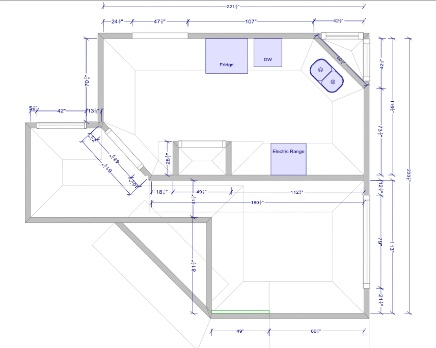 Before Floor Plan Contemporary Kitchen with Southern Style