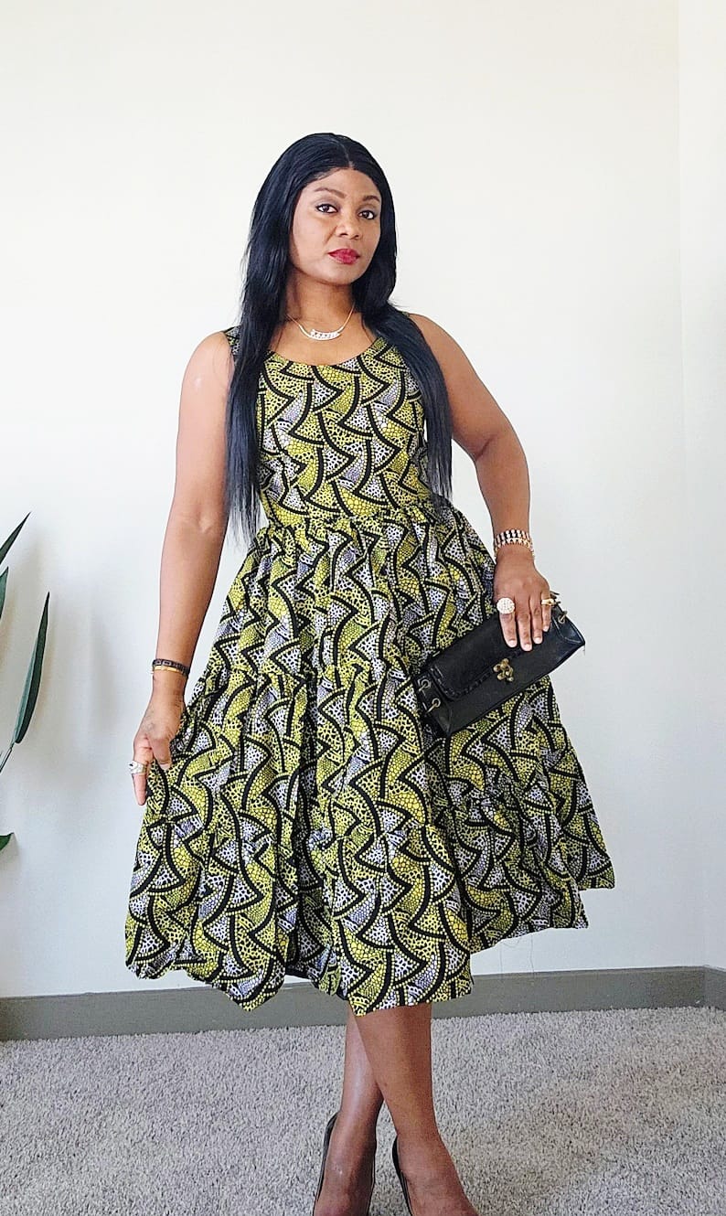 African Print Gypsy Dress 