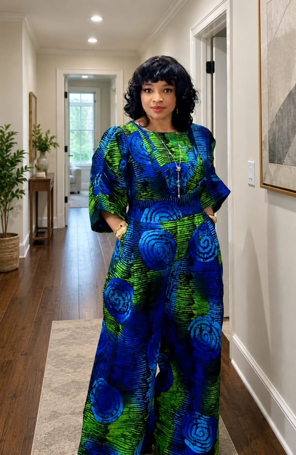 African Print Maxi Jumpsuit