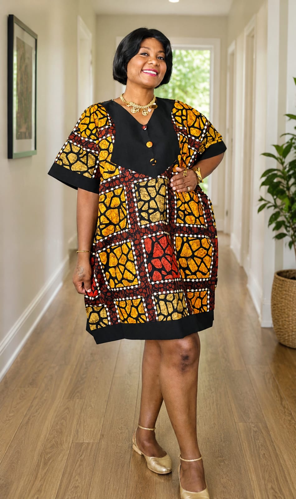 African Print Kaftan Dress