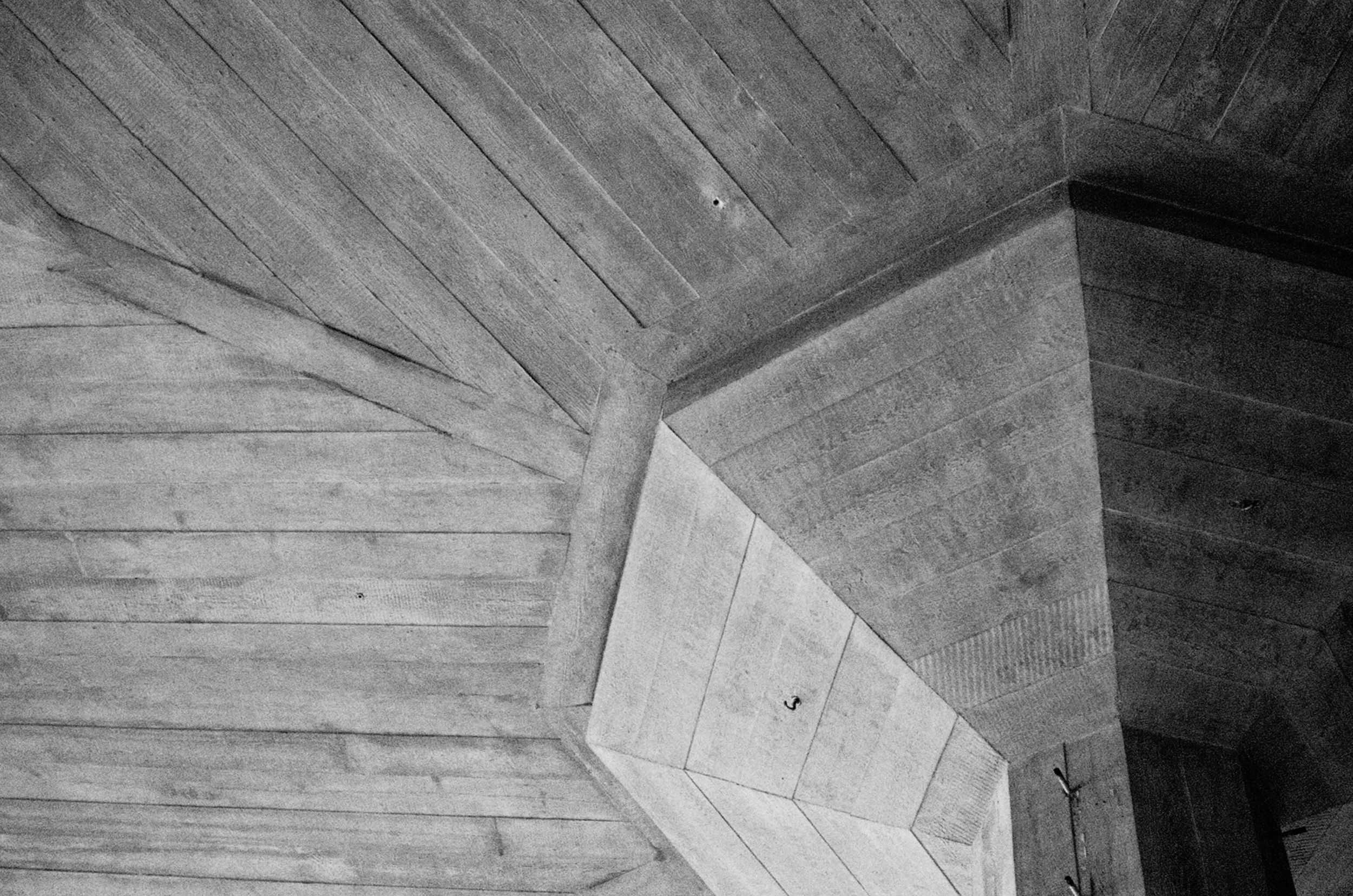 Interior concrete columns at Southbank Centre, London.