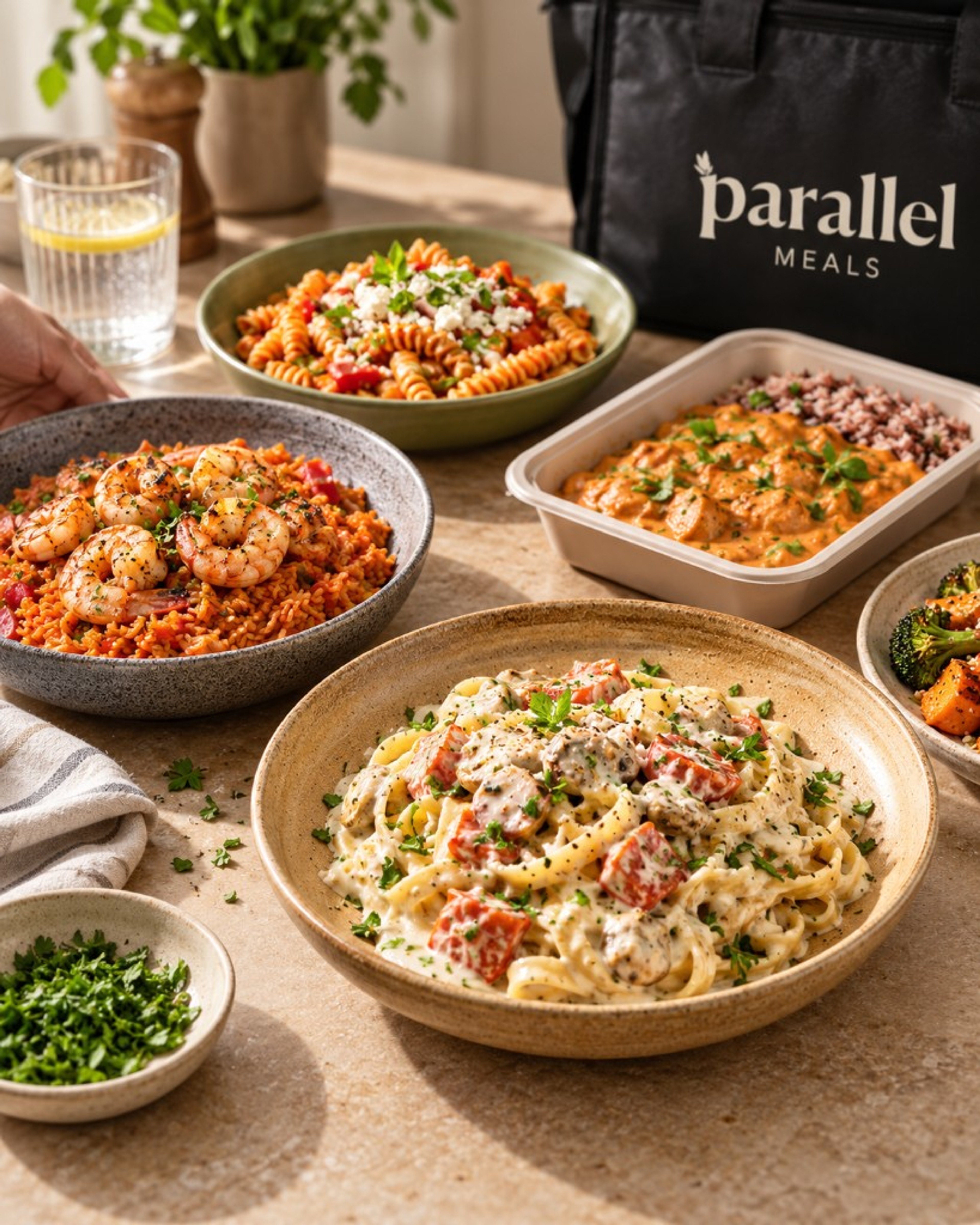 Fresh Parallel Meals dishes ready for delivery