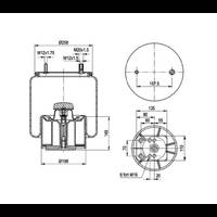 Ressort pneumatique, suspension pneumatique GA293.2.414 - MOLLA PN. C293/A BPW 30K PIST. COMPOSITO