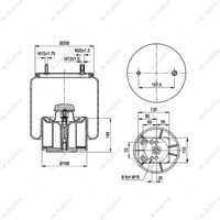 Soffietto, Sospensione pneumatica GA293.2.414 - MOLLA PN. C293/A BPW 30K PIST. COMPOSITO