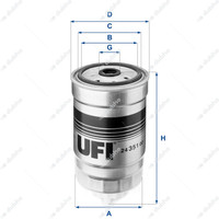Filtro carburante UF24.351.00 - FILTRO NAFTA - 8140/8040/8060
