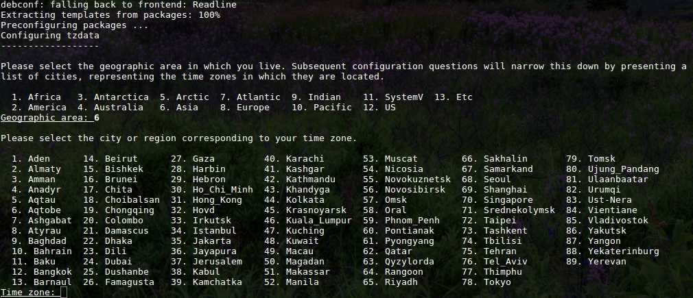 Choose timezone