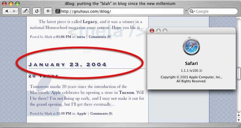 Giao diện Safari 1.1.1