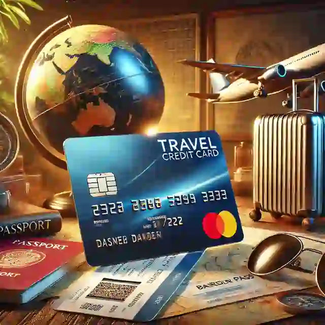A map with travel credit cards showcasing perks for frequent travelers.