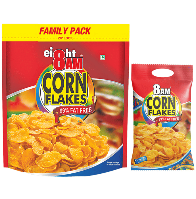 8AM Combo Pack of Corn Flakes (1kg and 200gm)