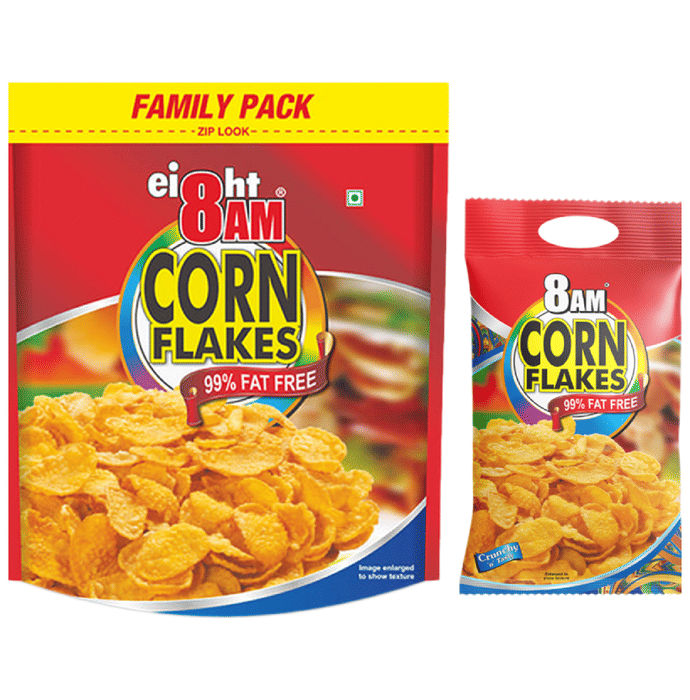 8AM Combo Pack of Corn Flakes (1kg and 500gm)