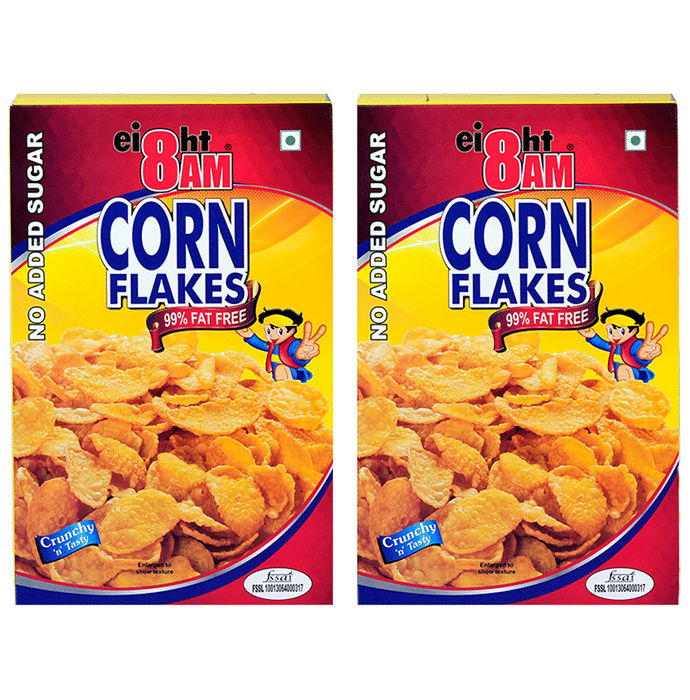 8AM Corn Flakes 99% Fat Free (500gm Each) No Added Sugar