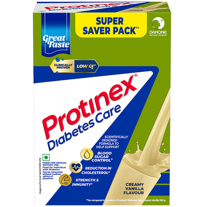 Protinex Diabetes Care Powder | 59% less post meal sugar spikes from day 1 | High protein | High fibre & Clinically proven low GI formula (500gm Each) Creamy Va