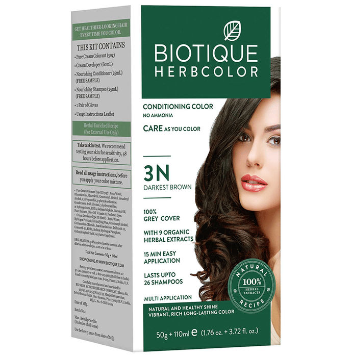Biotique Herbcolor (50gm + 110ml) Darkest Brown