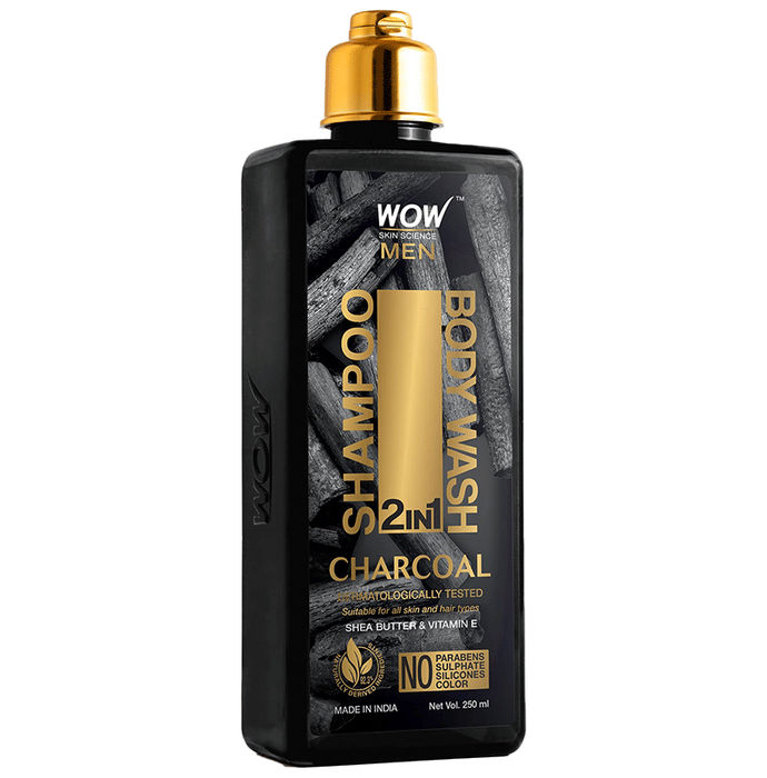 WOW Skin Science Men Charcoal 2 In 1 Shampoo + Body Wash
