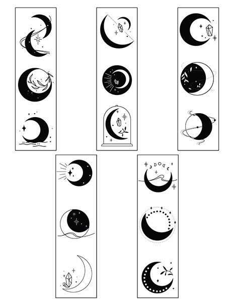 MOON ART BOOKMARK SET OF 5