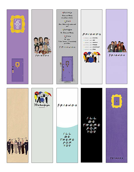 FRIENDS BOOKMARK SET of 10