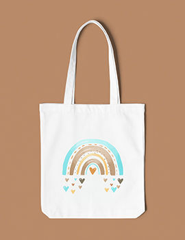 RAINBOW CUTE WITH HEARTS - Tote Bag