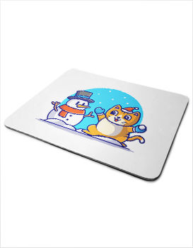 Cat and Snowman - Mousepad