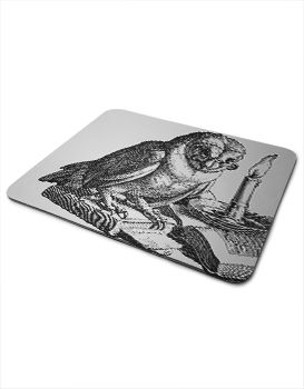 Owl Reading Sketch - Mousepad