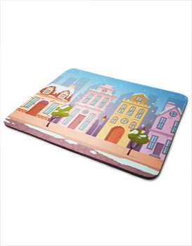 Buildings in Snow - Mousepad 