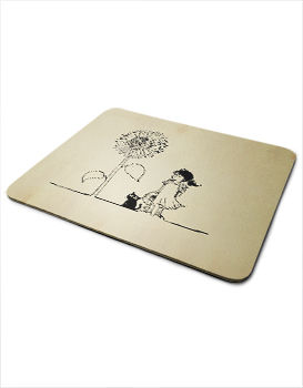 Sunflower Cat and Girl - Mousepad