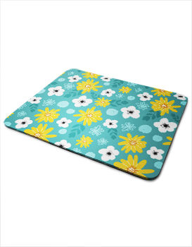 Flowers white Yellow - Mousepad